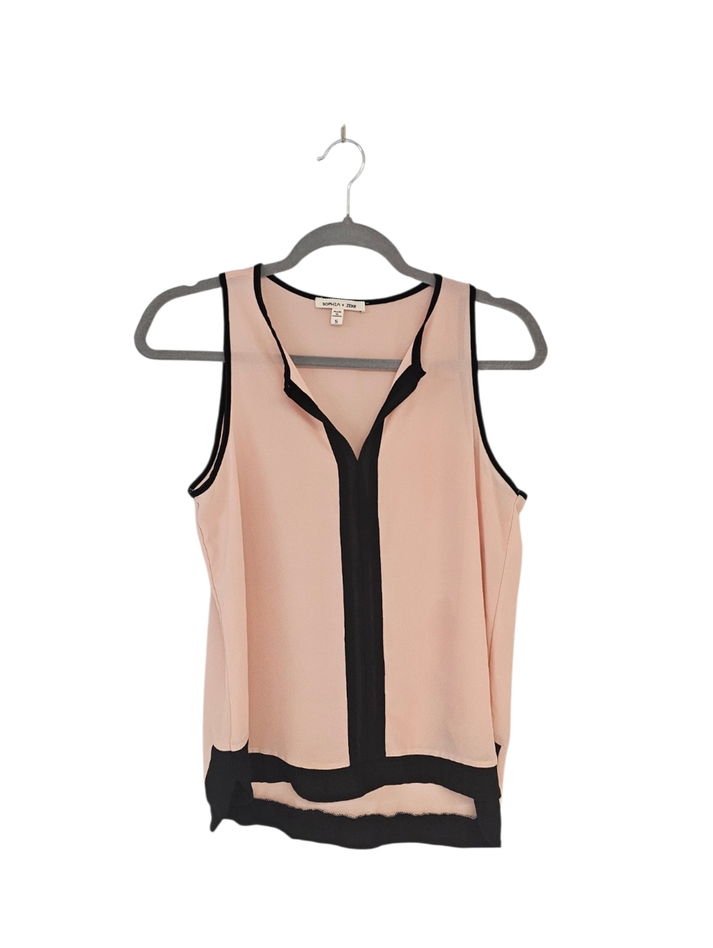 Sophia + Zeke Pink Black Career Work‎ Tank Top Small Preowned - Picture 6 of 8